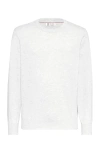 Brunello Cucinelli Light Grey Textured Sweater In Fog