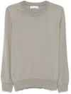 Brunello Cucinelli Lightweight Crew Neck Sweater With Ribbed Cuffs In Green