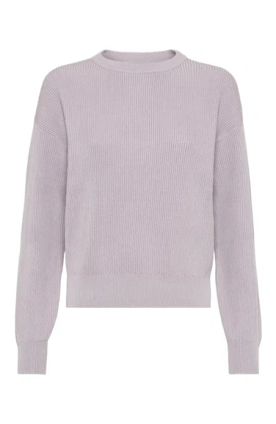 Brunello Cucinelli Cotton Sweater In Lilac