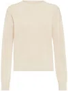 Brunello Cucinelli Beige Monili Cotton Sweater In Neutrals