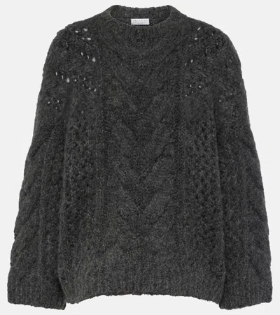 Brunello Cucinelli Cotton Sweater In Lead