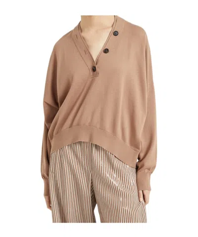 Brunello Cucinelli Cotton Sweater In Nude