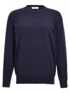 BRUNELLO CUCINELLI COTTON SWEATER SWEATER, CARDIGANS BLUE