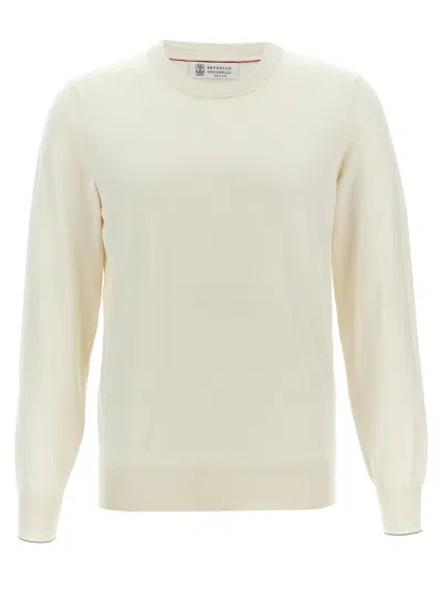 Brunello Cucinelli Cotton Sweater Sweaters And Cardigans In White