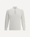 Brunello Cucinelli Men Cotton Sweater With A High Neckline In White