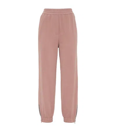 Brunello Cucinelli Cotton Sweatpants In Pink