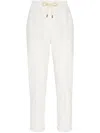 Brunello Cucinelli Relaxed-fit White Trousers With Drawstring Waistband In White