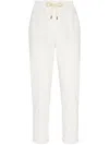 Brunello Cucinelli Relaxed-fit White Trousers With Drawstring Waistband In White