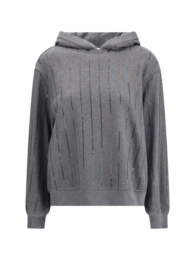 Brunello Cucinelli Cotton Sweatshirt In Gray
