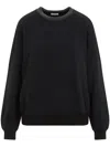 Brunello Cucinelli Black Cotton Crewneck Sweatshirt In Black