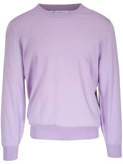 Brunello Cucinelli Cotton Sweatshirt In Purple