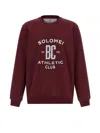 Brunello Cucinelli Cotton Sweatshirt With Print On The Front In Red