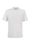 Brunello Cucinelli Men Slim Fit Crew-neck T-shirt In Lightweight Cotton Jersey In Gray