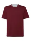 Brunello Cucinelli T-shirt With Faux-layering In Red