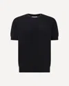 Brunello Cucinelli Black Cotton And Silk T-shirt