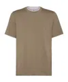 Brunello Cucinelli Cotton Jersey Crew Neck T-shirt With Faux-layering Clothing