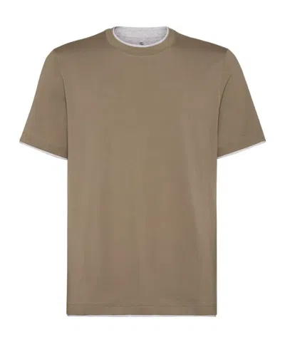 BRUNELLO CUCINELLI BRUNELLO CUCINELLI LAYERED-EFFECT CREWNECK T-SHIRT
