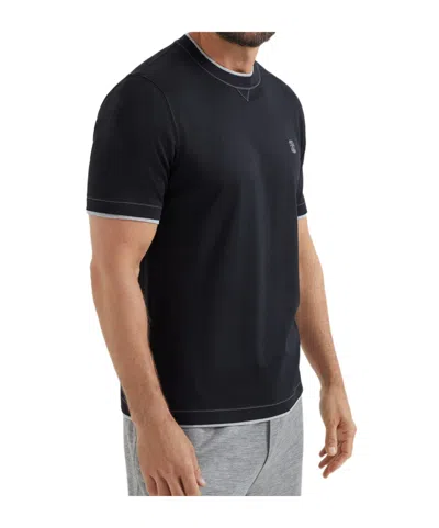 BRUNELLO CUCINELLI BRUNELLO CUCINELLI LOGO EMBROIDERED LAYERED T-SHIRT