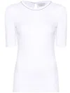 Brunello Cucinelli Woman T-shirt White Size Xl Cotton, Elastane, Brass In White