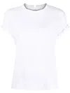 Brunello Cucinelli Stretch Cotton Jersey T-shirt With Precious Faux-layering In White