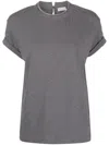 Brunello Cucinelli Monil Detail T-shirt In Gray