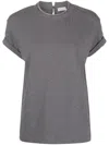 Brunello Cucinelli Monil Detail T-shirt In Gray