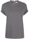 Brunello Cucinelli Monil Detail T-shirt In Gray