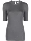 Brunello Cucinelli Crew Neck Keyhole Back Stretch Fabric