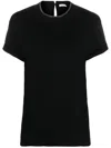 Brunello Cucinelli Short-sleeved T-shirt With Rolled Sleeves And Keyhole Detail In Black