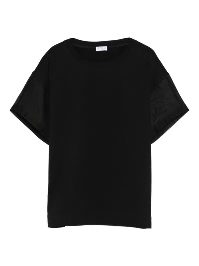 Brunello Cucinelli Women Cotton T-shirt In Black