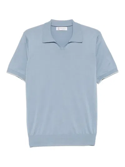 Brunello Cucinelli Cotton T-shirt In Blue