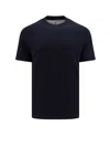 Brunello Cucinelli Slub-texture Fine-knit T-shirt In Blue
