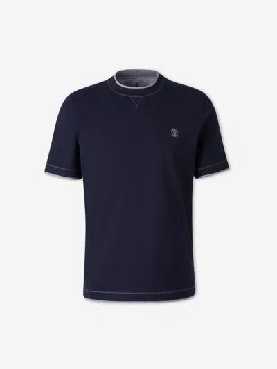 Brunello Cucinelli Cotton T-shirt In Blue