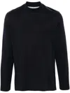 Brunello Cucinelli Round Collar And Long-sleeved T-shirt In Blue