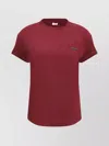Brunello Cucinelli Cotton T-shirt Embellished Shiny Jewels In Red