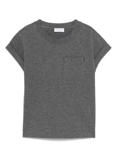 Brunello Cucinelli Kids' Cotton T-shirt In Grey