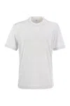 Brunello Cucinelli Men Slim Fit Crew-neck T-shirt In Lightweight Cotton Jersey In Gray