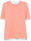 Brunello Cucinelli Open-necked Black Shirt In Orange