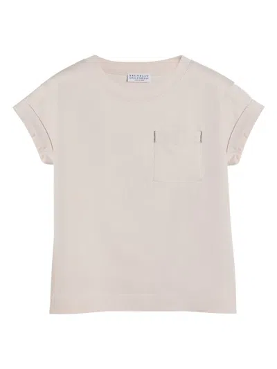 Brunello Cucinelli Kids' Cotton T-shirt In Pink