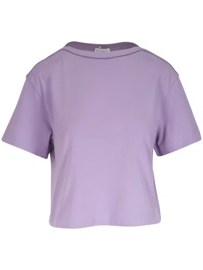 Brunello Cucinelli Cotton T-shirt In Purple