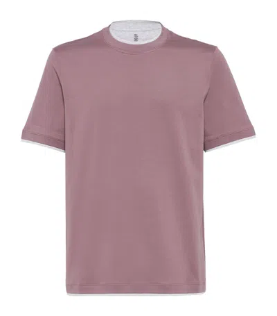 Brunello Cucinelli Cotton T-shirt In Purple