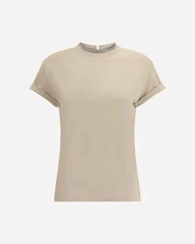 Brunello Cucinelli Cotton T-shirt In Sand