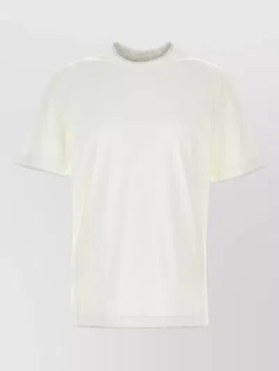 Brunello Cucinelli Cotton T Shirt Short Sleeves Crew Neck In White