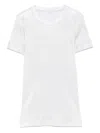 Brunello Cucinelli Ribbed Cotton Blend Round Neck T-shirt In White