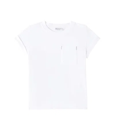 Brunello Cucinelli Kids' Cotton T-shirt In White