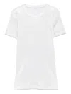 Brunello Cucinelli Ribbed Cotton Blend Round Neck T-shirt In White