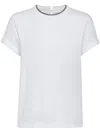 Brunello Cucinelli Monili Collar Round Neck Tee Shirt Clothing In White