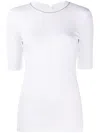 Brunello Cucinelli Ribbed Crew Neck Cotton T-shirt In White
