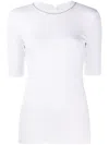 Brunello Cucinelli Ribbed Crew Neck Cotton T-shirt In White