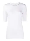 Brunello Cucinelli Ribbed Crew Neck Cotton T-shirt In White